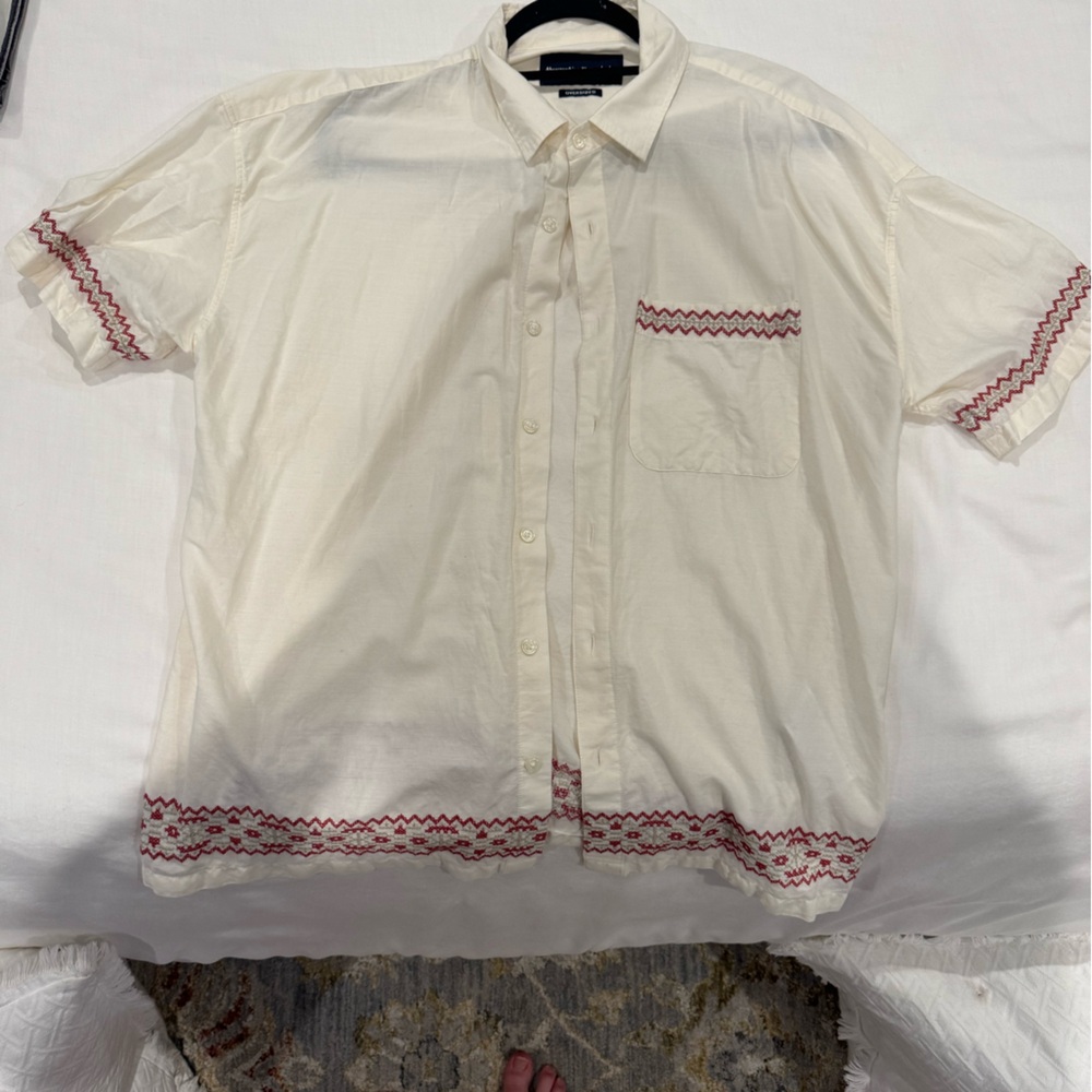 Abercrombie & Fitch Cream Shirt with Black Trim